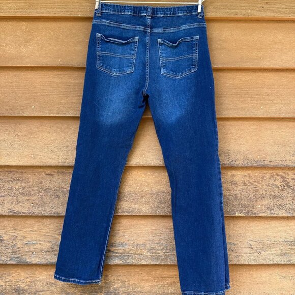 Childrens Place Boys Size 16 Stretch Adjustable Waist Straight Leg Dark Wash Jea - Picture 3 of 15